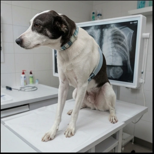 Veterinarian examining a dog